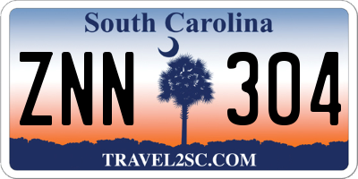 SC license plate ZNN304