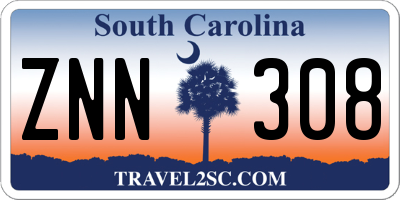 SC license plate ZNN308