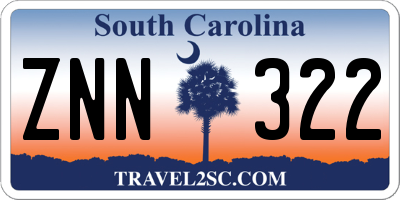 SC license plate ZNN322