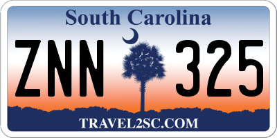 SC license plate ZNN325