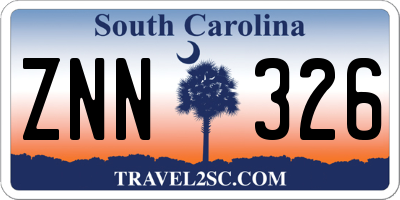 SC license plate ZNN326