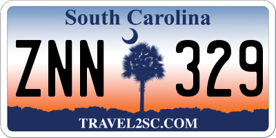SC license plate ZNN329