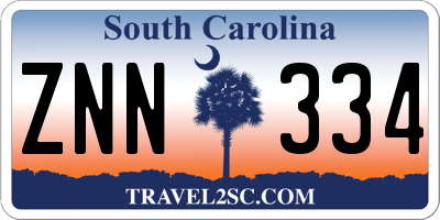 SC license plate ZNN334