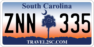 SC license plate ZNN335