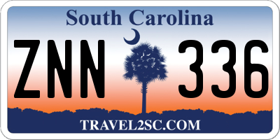 SC license plate ZNN336