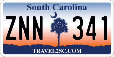 SC license plate ZNN341