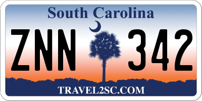 SC license plate ZNN342