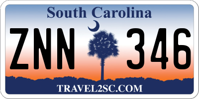 SC license plate ZNN346
