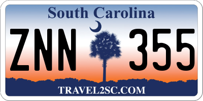 SC license plate ZNN355