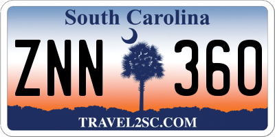 SC license plate ZNN360