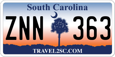 SC license plate ZNN363