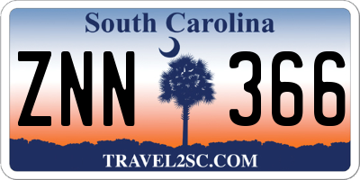 SC license plate ZNN366