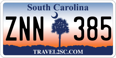 SC license plate ZNN385