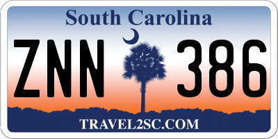 SC license plate ZNN386