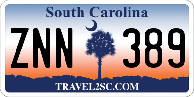 SC license plate ZNN389