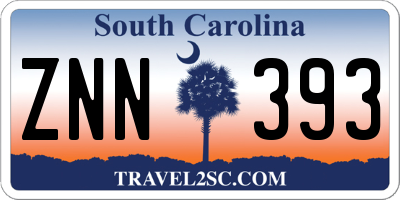 SC license plate ZNN393