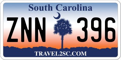 SC license plate ZNN396