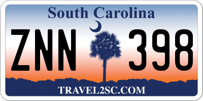 SC license plate ZNN398