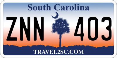 SC license plate ZNN403