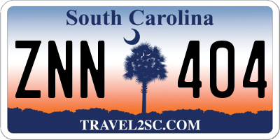 SC license plate ZNN404