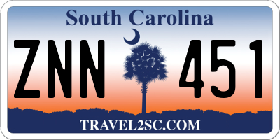 SC license plate ZNN451
