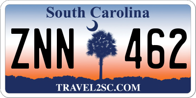 SC license plate ZNN462