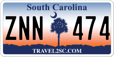 SC license plate ZNN474