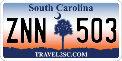 SC license plate ZNN503