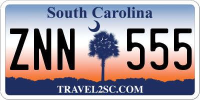SC license plate ZNN555