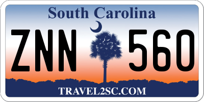 SC license plate ZNN560