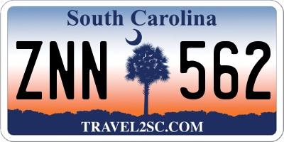 SC license plate ZNN562