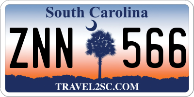 SC license plate ZNN566