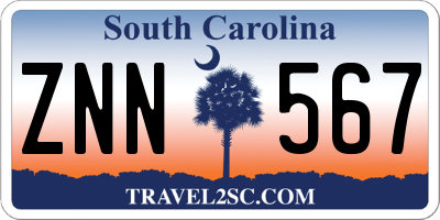 SC license plate ZNN567