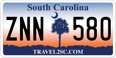 SC license plate ZNN580