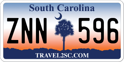 SC license plate ZNN596