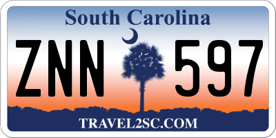 SC license plate ZNN597
