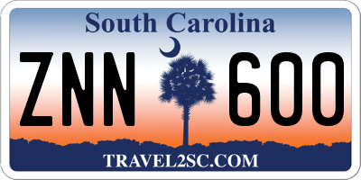 SC license plate ZNN600