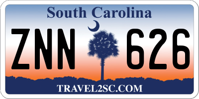 SC license plate ZNN626