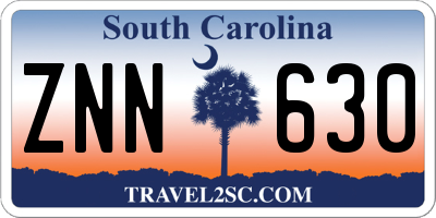 SC license plate ZNN630