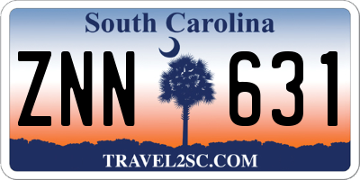 SC license plate ZNN631
