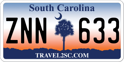SC license plate ZNN633