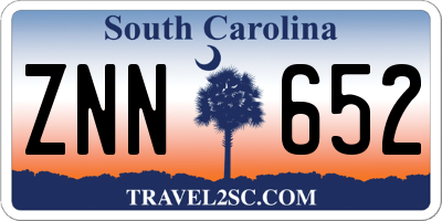 SC license plate ZNN652