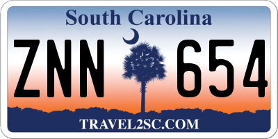 SC license plate ZNN654