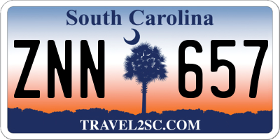 SC license plate ZNN657