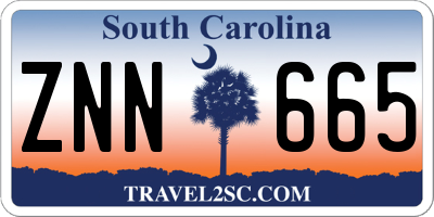 SC license plate ZNN665