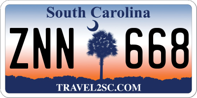 SC license plate ZNN668