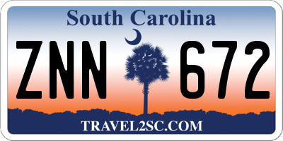 SC license plate ZNN672