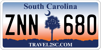 SC license plate ZNN680