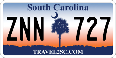 SC license plate ZNN727