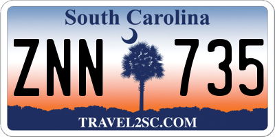 SC license plate ZNN735